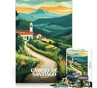 Camino De Santiago, Spain Landscape Art Jigsaw Puzzles for Adults 1000 Piece Sharp Memory Quiet Recreation Neat Edges Birthday Present (38x26cm)