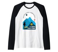 Camino Finisterre Woman Walking Santiago de Compostela 2026 Raglan Baseball Tee