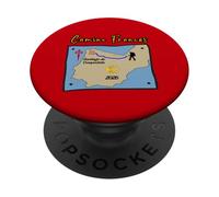 Camino Frances 2026 Santiago de Compostela Pilgrim Map PopSockets Adhesive PopGrip