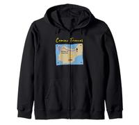 Camino Frances 2026 Santiago de Compostela Woman Pilgrim Map Zip Hoodie