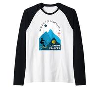 Camino Frances Bicycle Man Santiago de Compostela 2026 Raglan Baseball Tee