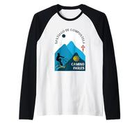 Camino Ingles Bicycle Man Santiago de Compostela 2026 Raglan Baseball Tee