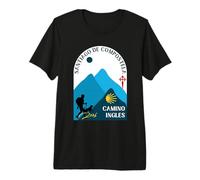 Camino Ingles Man and Dog Santiago de Compostela 2026 Premium T-Shirt