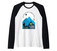 Camino Ingles Man and Dog Santiago de Compostela 2026 Raglan Baseball Tee