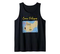 Camino Portugues 2026 Santiago de Compostela Pilgrim Map Tank Top