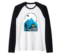 Camino Portugues Bicycle Man Santiago de Compostela 2026 Raglan Baseball Tee