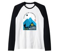 Camino Primitivo Man and Dog Santiago de Compostela 2026 Raglan Baseball Tee