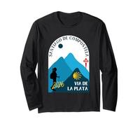 Camino Via de la Plata Woman Walking Santiago 2026 Long Sleeve T-Shirt