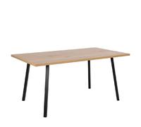 camino wooden dining table with black metal legs in oak