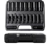 Camiraft 1/2" Deep Socket Set - 20PCS CR-V Impact Socket Set 8-32mm Sockets for Automotive & Industrial Use | Tackles Smaller Electrical Bolts and Larger Industrial Nuts Missed by 10-24mm Sets