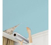 Camiraft Bathroom Wallpaper Self Adhesive Lining Paper for Walls Blue Wallpaper -4 Rolls=5.6m² Waterproof Thermal Insulating Wall Paper for Bathroom,Kitchen,Living Room,Bedroom,Ceilings