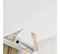 Camiraft Bathroom Wallpaper Self Adhesive Lining Paper for Walls White Wallpaper -2 Rolls=2.8m² Waterproof Thermal Insulating Wall Paper for Bathroom,Kitchen,Living Room,Bedroom,Ceilings