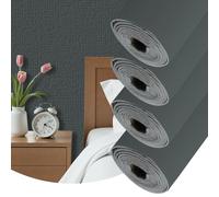 Camiraft Black Self Adhesive Wallpaper for Bedroom Bathroom Ceiling Wallpaper Waterproof Lining Paper for Walls -4 Rolls=5.6m² Thermal Insulating Wall Paper for Bathroom,Kitchen,Living Room