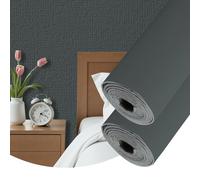 Camiraft Black Self Adhesive Wallpaper for Bedroom Bathroom Ceiling Wallpaper Waterproof Lining Paper for Walls -2 Rolls=2.8m² Thermal Insulating Wall Paper for Bathroom,Kitchen,Living Room