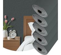 Camiraft Black Self Adhesive Wallpaper for Bedroom Bathroom Ceiling Wallpaper Waterproof Lining Paper for Walls -5 Rolls=7m² Thermal Insulating Wall Paper for Bathroom,Kitchen,Living Room