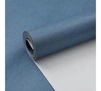 Camiraft Blue Plain Linen Wallpaper - Modern, Minimalist Style - 950cm x 53cm - 5.4 sq.m. Coverage - Boys Room, Living Room, Bedroom, TV Wall