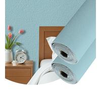 Camiraft Blue Self Adhesive Wallpaper for Bedroom Bathroom Ceiling Wallpaper Waterproof Lining Paper for Walls -2 Rolls=2.8m² Thermal Insulating Wall Paper for Bathroom,Kitchen,Living Room