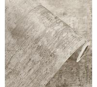 Camiraft Cream Wallpaper - Cove Textured Industrial Wallpaper for Living Room, Bedroom, Fireplace - Decorative Luxury Wall Paper with Distressed Pattern, Textured Finish & Metallic Detailing