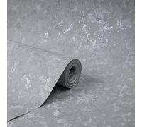 Camiraft Dark Grey Wallpaper for Living Room Bedroom Hallway Fireplace -Slightly Glossy Cracked Textured Wall Paper with Distressed Pattern, Textured Finish & Flash Design,950 * 53cm