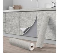 Camiraft Grey Self Adhesive Wallpaper for Bedroom Bathroom Textured Wallpaper Waterproof Lining Paper for Walls -4 Rolls=5.6m² Thermal Insulating Wall Paper for Bathroom,Kitchen,Living Room