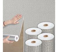 Camiraft Grey Self Adhesive Wallpaper for Bedroom Bathroom Thermal Insulating Wallpaper Waterproof Lining Paper for Walls -4 Rolls=5.6m² Textured Wall Paper for Bathroom,Kitchen,Living Room
