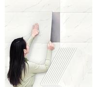 Camiraft Peel and Stick Wall Panels Self-Adhesive Mable Effect Wallpaper Waterproof Insulating Wall Panels 2.2mm Thick Contact Paper for Kitchen,Living Room,Bedroom,Ceilings,Cabinets,White 60x30CM