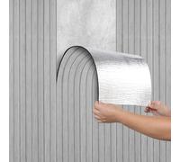 Camiraft Peel and Stick Wall Panels Self-Adhesive Wood Effect Wallpaper Waterproof Insulating Wall Paper 3mm Thick Contact Paper for Kitchen,Living Room,Bedroom,Ceilings,Cabinets,Light Grey 40x300CM