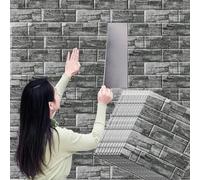Camiraft Roman Black Peel and Stick Wall Panels Self Adhesive Brick Effect Wallpaper 38x35cm 10PCS Removable Wall Tiles 3D Tile Brick Wall Sticker Waterproof PE Foam Panel