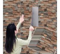 Camiraft Roman Red Peel and Stick Wall Panels Self Adhesive Brick Effect Wallpaper 38x35cm 10PCS Removable Wall Tiles 3D Tile Brick Wall Sticker Waterproof PE Foam Panel