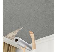 Camiraft Self Adhesive Wallpaper Light Grey Textured Bathroom Wallpaper -4 Rolls=5.6m² Lining Paper for Walls Waterproof Thermal Insulating Wall Paper for Bathroom,Kitchen,Living Room Bedroom Ceilings