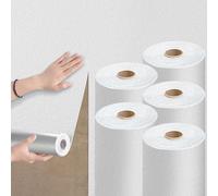 Camiraft White Self Adhesive Wallpaper for Bedroom Bathroom Thermal Insulating WallpaperWaterproof Lining Paper for Walls -5 Rolls=7m² Textured Wall Paper for Bathroom,Kitchen,Living Room