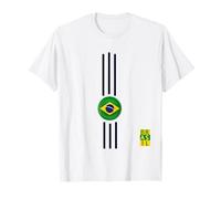 Camiseta do Brasil Futebol Soccer com Bola e bandeira T-Shirt