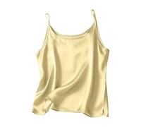 Camisole Tops for Women Satin Spaghetti Strap Top Silky Smooth Cami Vest with Side Split Soft Casual Summer Tank Top Home Daily Wear S-XXL