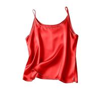 Camisole Tops for Women UK - Ladies Satin Cami Tops - Fashion U Neck | Blouses Basic Versatile Straps Vests Pure Color Camisoles Silky Smooth Silk TankTops Comfy Soft Camisole