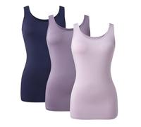 Camisole Vest Tops for Women Bamboo Rayon Soft Breathable Silky Smooth Women's Tank Stretch Slim Fit Basic Undershirts Sleeveless 3 Pack Layering, Lounge, Sleepwear