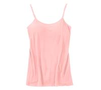 Camisoles for Women Tank Tops Basic Cami Shirts Built in Bra Casual Wide Straps Sleeveless