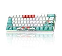 Camiysn 60% Mechanical Gaming Keyboard,Mixed Color Keycaps Gaming Keyboard with Linear Red Switches, Detachable Type-C Cable Mini Keyboard with Blue LED Light for PC/Laptop