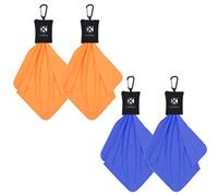 Camkix Cleaning Cloth with Open Bottom Pouch and Carabiner - 4 Pack - Pull Out Microfiber Cloth (7.9" x 7.9") - For Delicate Surfaces and Sensitive Optics - Glasses, Camera Lenses, Gadget Screens