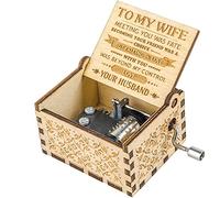 CAMKONG You are My Sunshine Wooden Music Box,Laser Engraved Vintage Wooden Sunshine Music Box Gifts for Birthday/Christmas/Valentine's Day (Husband to Wife)