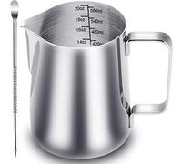 CAMKYDE Milk Frothing Pitcher 20 oz, Stainless Steel Espresso Steaming Pitcher for Coffee, Espresso Machines, Cappuccino, Latte Art