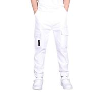 CAMLAKEE Kids Boys Elasticated Waist Slim Fit Cargo Joggers | 97% cotton/3% spandex, pull-on waist, regular tapered cargo-jogger fit, belt loops, 4 pockets, school and active play