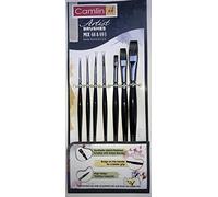 Camlin Kokuyo Artist Paint Brush Mix Series 68 & Series 69 - Round & Flat Synthetic taklon, Set of 7 by Anmol Art & Frames