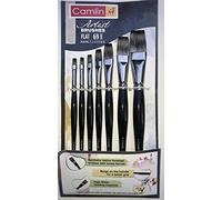 Camlin Kokuyo Artist Paint Brush Series 69 - Flat Synthetic taklon, Set of 7 by Anmol Art & Frames