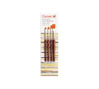 Camlin Kokuyo Paint Brush Series 67 - Flat Synthetic Gold, Set of 4