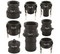 CAMLOCK LAYFLAT Hose Coupling Fitting, Male Female - Type A B C D E F DC DP CAM & Groove (Type C - (Cam F to Serrated Hose Tail), 3")