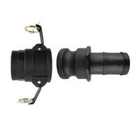 Camlock Type D and E Set 3/4 Inch PP - Female Coupler and Male Hose Tail Adapter Cam and Groove Coupling for Water Irrigation Chemical Fluid Transfer - Polypropylene Quick Connect Hose Fitting