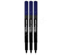 CAMMAR Permanent Marker Pens, BLUE, Fine Tip, Pack of 3, CD-DVD Marker Pens, UV Resistant Ink, Writes Most Surfaces, Waterproof Ink, iZOFAX Black Ball Pen