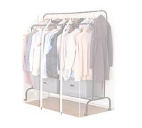 Cammeciso Clothes Rail Cover,Hanging Rack Protector,Dustproof Transparent Clothes Garment Rail Strong Zipped Cover,Waterproof,For Double-Rod Hangers,Storage Clothing