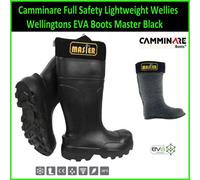 Camminare Full Safety Lightweight Wellies Wellingtons Eva Boots Master Black (Size Uk 9.5/eu 44)