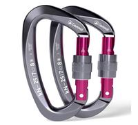 CAMNAL -Carabiner, UIAA Certified Climbing Carabiner [25KN] High Performance Carabiner with Screw Cap for Climbing, Working in the Air, Parachuting, Hammock Construction